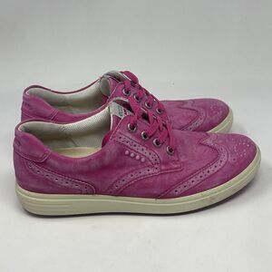Ecco Hybrid 2 Spikeless Golf Shoes Womens 6 - 6.5 EU 37 Pink Leather Wingtip